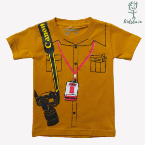 Kaos Anak Laki Laki Seri Profesi Wartawan Bahan Katun untuk Anak Usia 1-6 Tahun
