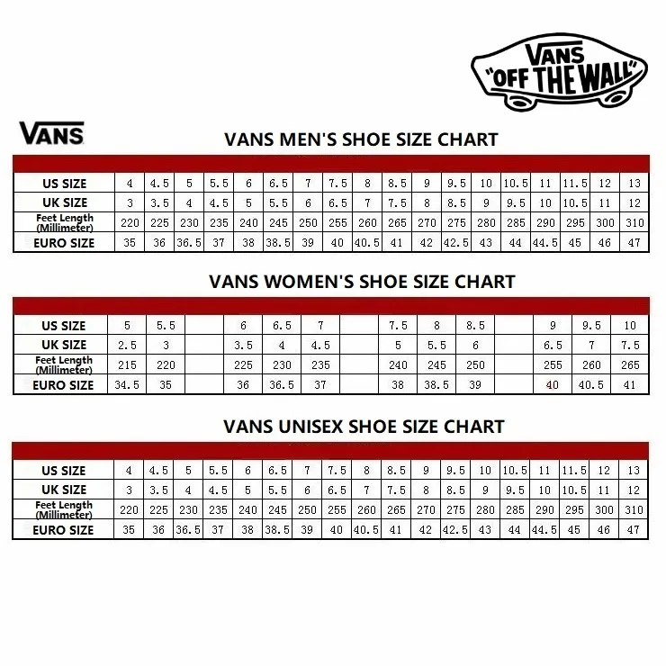 Vans 2025 vault sizing