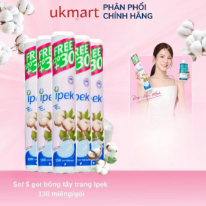 Combo 5 bông tẩy trang Ipek Thổ Nhĩ Kì 150 miếng