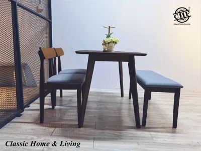CHF TENZA Dining set 1+2+Bench / 1+4 Solid Rubber wood Color: Natural White / Walnut