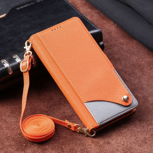 Wallet Flip Splicing PU Leather Phone Case For Samsung Galaxy S26 S25 Plus Ultra FE edge Card Holder Stand Wrist Strap Cover