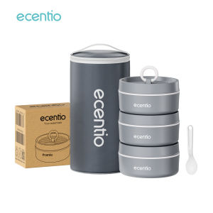 ecentio lunch box tas set tempat makan stainless lunch box 3pcs Kotak Makan anti tumpah 304 Stainless Steel tas bekal dan free sumpit