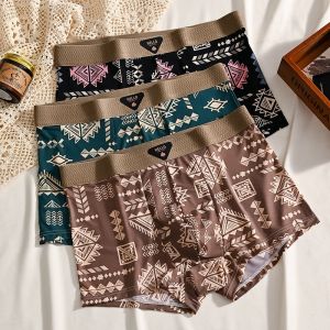 Sports ice silk mens thin section light breathable underwear printing youth ice silk underwear/Sports lightweight summer thin printed mens ice silk cool feeling underwear