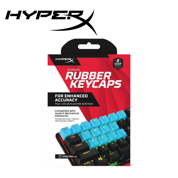 HyperX Rubber Keycaps – Gaming Accessory Kit, 19 Keys, English ( US) Layout, Blue