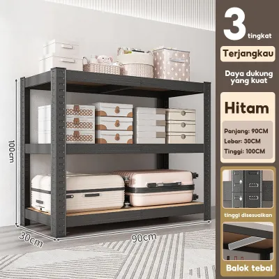 Rak Besi Siku Boltless 4 Susun 5 Susun Rak Gudang Serbaguna Rak Penyimpanan Kokoh Gratis Kaki Karet