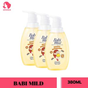 Babi Mild เบบี้มายด์ (แพ็คเกจใหม่ !!) สบู่อาบน้ำเด็ก อัลตร้ามายค์ ไบโอแกนิค สบู่เหลว อาบและสระ 380มลแพ็ค3ขวด(3PCS)