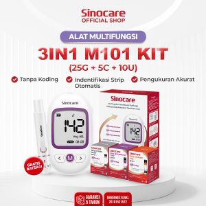 No Coding Sinocare M101 – Alat 3in1 GCU Cek Gula Darah Kolesterol & Asam Urat Tanpa Koding