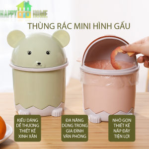 Thùng Rác Nắp Lật Hình Gấu Trúc Dễ Thương