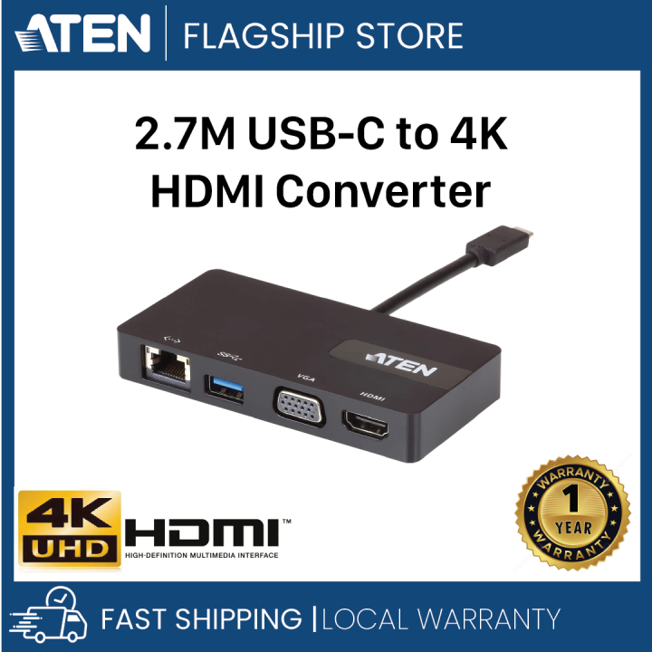 ATEN USB Type-C Thunderbolt Multiport Mini HDMI VGA Ethernet USB Type-A ...