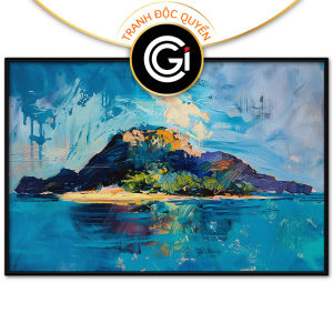 Tranh sơn dầu trừu tượng phong cảnh biển đảo đơn giảntranh treo tường dán tường trang trí phòng khách phòng thiền thư giãnCGI-616