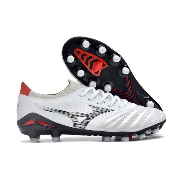 Sepatu Bola Mizuno Morelia Neo Beta White Black Red FG Sepatu