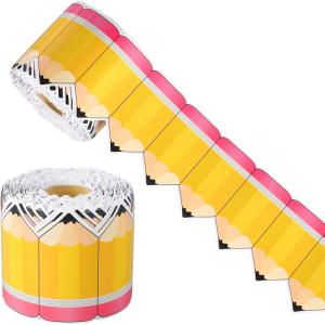 Pencil Pattern Border Trim for Bulletin Board Notice Board Classroom Chalkboard Decoration Bulletin Board Border