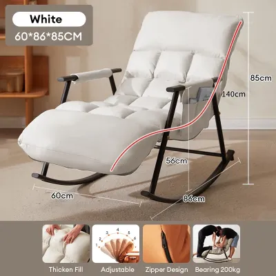 【In Stock-ships within 24H】Leisure Rocking Chair Home Reclining Chair Sofa Chair Bedroom Living Room Nap Balcony Lazy Chair Rocking Sofa Chair