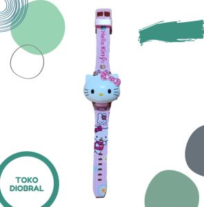 Jam Tangan Anak LED nyala dan bunyi karakter Batman / Spiderman / My Melody / Minnie