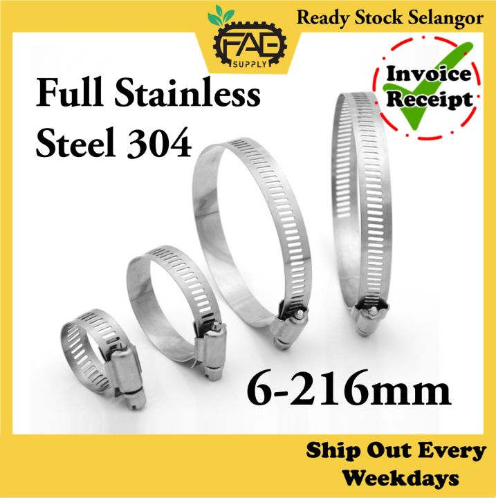 Hose Clamp Clip kunci pipe jubilee clip 6mm216mm Stainless Steel Tri