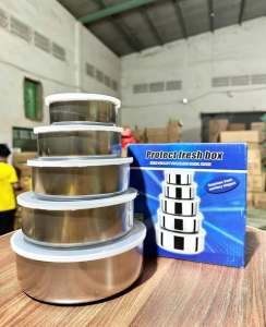 Bộ 5 thố Inox hộp đựng thực phẩm inox dạng thau tròn