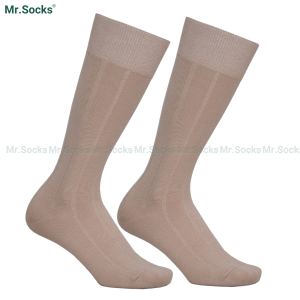 Tất nam công sở Mr.Socks cổ cao 25cm họa tiết sọc gân chìm chất liệu cotton cao cấp hút ẩm thoáng khí - MIX09-1DOI