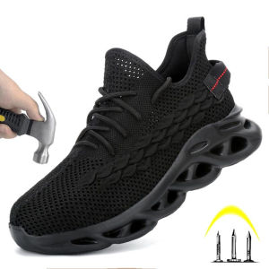 Safety Shoes Men Work Sneakers Male Indestructible Work Boots Steel Toe Shoes Lightweight Shoes Work Puncture-Proof Boot