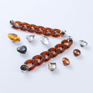 10ชิ้น/เซ็ต Crocs Jibbilz สวยงามแบบทำมือหัวเข็มขัดคริสตัลเพชรแบบถอดได้โซ่อุดตันสำหรับตกแต่ง Crocs