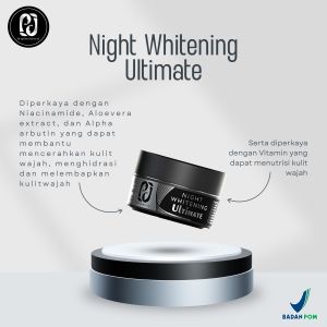 Krim Malam PJ Ayomi Beaute Night Whitening Ultimate dengan Niacinamide Ekstrak Aloe Vera dan Alpha Arbutin - Memutihkan dan Pelembab