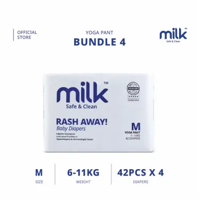 [BUNDLE] MILK Baby Diaper Yoga Pants M168 L144 XL120 XXL96 (4 packs)