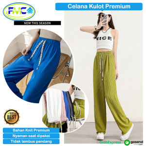 Celana Kulot Wanita Terbaru Cullote Premium Panjang Motif Knite Bahan Import Halus dan Adem All Size