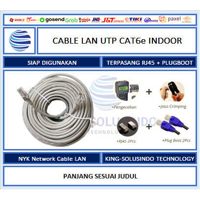 Cable Kabel LAN Cat6e 20 Meter Gratis RJ45 NYK Dan Plugboot | Lazada ...