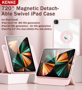 KENKE เคส ipad เคส iPad 2-in-1 เคสป้องกันแม่เหล็กหมุนได้ 360° ที่ถอดออกได้ iPad Air 5 2022 iPad Air 4 2020 iPad Pro 11 2021 ไอแพดรุ่นที่ 7 รุ่นที่ 8 รุ่นที่ 9 iPad Mini 6 mini 7 A17 Pro Case