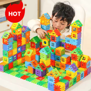 【New】Assembled Building Block House With Windows Large Particle Building Block Toys DIY Educational Toys