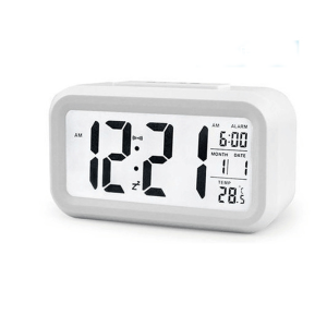 Digital LED Snooze Alarm Clock Time Temperature Day/Night Mode Bedside Clock