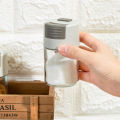Transparent 100ml Press Type Control Salt Shaker Glass Seasoning Bottle Kitchen Condiment Jar with Anti-cation Design. 