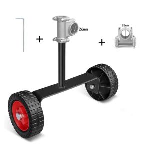 SALTBLOOM 26/28mm Bánh Hỗ trợ máy cắt cỏ Phổ thông Có thể điều chỉnh Khung đỡ tay Tông đơ cỏ dại Bền Bánh xe hỗ trợ Tông đơ cắt cỏ Dụng cụ cắt điện