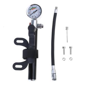 Bicycles Tire Air Pumps with Pressure Gauge Fast Tyre Inflation Frame Mounted for Bike Aluminum Alloys Mini Hand Pump