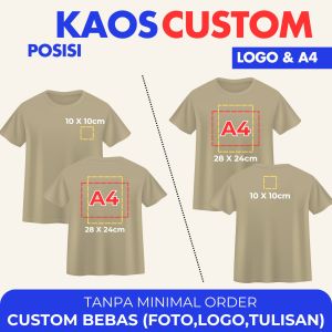 SEHARI JADI ! - Baju Distro Kaos Custom Sablon Depan Belakang Full Warna ( Desain Logo Dan Pilihan Warna Kirim Dichat ) / Kaos DTF Satuan Sablon Kaos Custom Pakai Foto Logo Dan Nama Suka Suka Sendiri Bahan 100% Katun Tebal Lembut Dipakai
