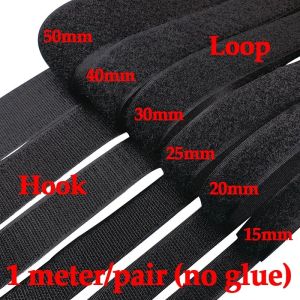 1 Meter/Pair Hook and Loop Fastener White Black Fastener Tape No Glue Sewing On Tape For Sewing Clothing Bags Accessories