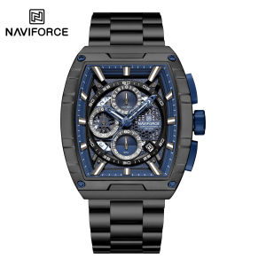 NAVIFORCE Original Mens Quartz Chronograph Watch 30m Waterproof Stainless Steel Strap Luminous Hand Calendar Stopwatch Chronograph Multifunctional Temperament Mens Casual Business Watch NF8066