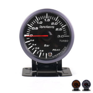 Best-selling car modification turbocharger gauge 2.5 Inch 60mm Black panel with instrument rack 0-3bar White Light