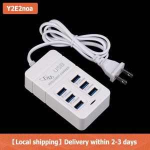 【Local shipping】 1 cái chúng tôi cắm 6 cổng Multiport USB sạc 35W PD TypeC điện thoại di động sạc nhanh tường sạc TypeC USB HUB Adapter