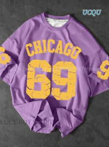 2025 เสื้อยืดแขนสั้นพิมพ์ลาย 69 Chicago 18 สำหรับผู้ชาย คอวี เสื้อกีฬา เสื้อแข่งฟุตบอล เสื้อวินเทจ ลำลอง เสื้อผ้าผู้ชาย