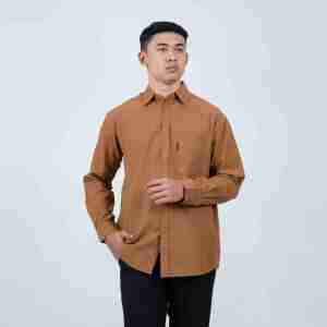 BAYEZID Kemeja Pria Oxford Polos Basic - Kemeja Lengan Panjang Rayyan