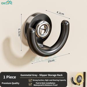 [OKLIFE. SG]Waterproof Suction Cup Slipper Hook Wall Mount Punch Free Shower Shoe Rack Space Saving Bathroom Accessory