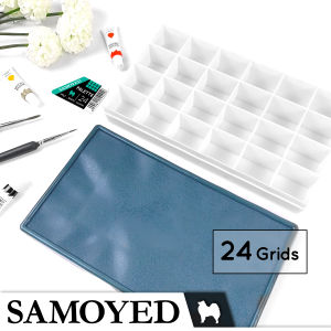 SAMOYED PPLT-SV24 Palet Lukis / Cat 24 Sekat / Grids / Soft Rubber Lid / Cover Paint / Painting / Painters Palette / Box