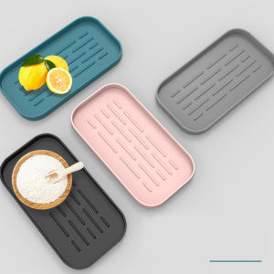 ชั้นวางของในครัว ถาดระบายน้ำซิลิโคน แผ่นระบายน้ำผลไม้ ถาดซิลิโคนเกรดอาหาร อุปกรณ์ครัวอ่างล้างจาน สําหรับรองแก้วชา และกาแฟ Bar Mat
