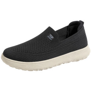 MenS Cloth Shoes For Spring And Autumn Slip-On Soft Sole Non-Slip Breathable Casual Shoes For Middle-Aged And Elderly
