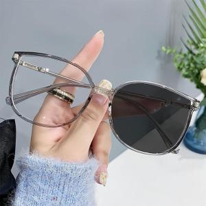 Reading Glasses Radiation Protection Photochromic 0 +100 +150 +200 +250 +300 Fashion Irregular Full Rim Presbyopia Eyewear for Women Men