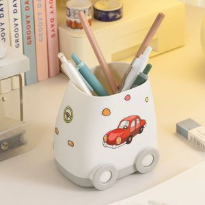 LANCE Large-capacity Car shaped pen holder cartoon Multifunctional Storage Box Funny DIY Pencil Box School