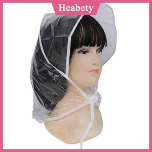 Heabety 1 chiếc mũ đi mưa kiểu tóc bảo vệ nắp ca-pô nhựa cho phụ nữ và phụ nữ trong suốt