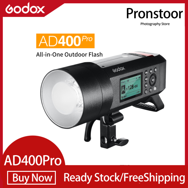 Godox AD400 Pro AD400 Pro Flash Stroboscopique Extérieur, Forte Puissance 400 W, 2,4 G TTL 1/8000s HSS Monolight, Temps De Recyclage De 0,01–1s, Batterie 21,6 V/2600 MAh Pour Appareils Photo Canon