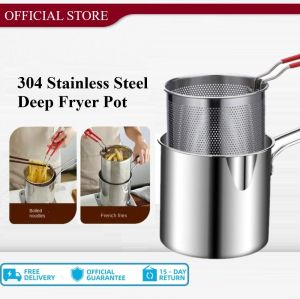 Compact 304 Stainless Steel Mini Deep Fryer Pot with Oil Dispenser and PFOA-Free Oil