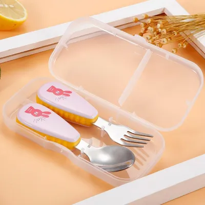 BZAJGEJGESG Baby Tableware Set Spoon and Fork Set for Kids With Case Baby Eating Utensils Set Feeding Set